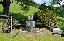 Markering af skæringen mellem 48. nordlige breddekreds og 15. østlige længdekreds i Gresten-Land i Niederösterreich