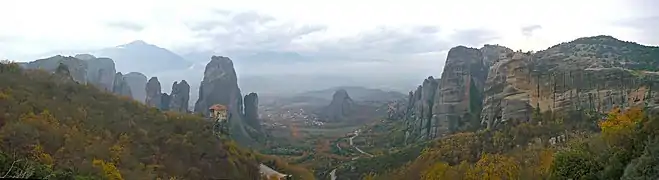 Panoramaudsigt ved Meteora-dalen