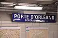 Skilt på Porte d'Orleans