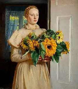 Michael Ancher, Pigen med solsikkerne, 1893