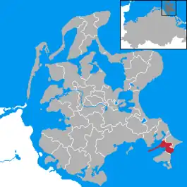 Beliggenhed af Middelhagen i Landkreis Rügen