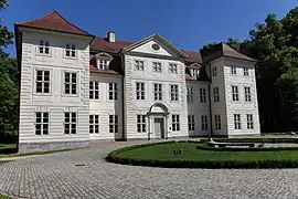 Barok og tidlig klassicistisk Schloss Mirow , på Schlossinsel  i Mirower See