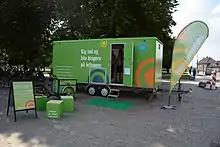 Mobil udstilling om letbanen på Banegårdspladsen