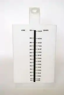 A mold in graphic molded into a liquid storage tank.