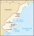Kort over Monaco