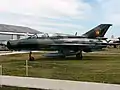 MiG-21U udstillet på Montélimar Ancône Museum i Frankrig.
