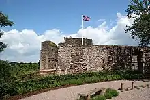 Ruins of the 1100-tallet castle at Monmouth