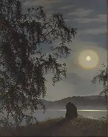 Måneskin over Racken (u. å.)(sø i Arvika)