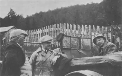 Foto fra 1920'erne, Hallingdal − Fra venstre Gerhard Munthe, Carl W. Schnitler (no) og Hans E. Kinck (no)