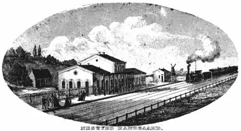 Næstved Station i åbningsåret 1870