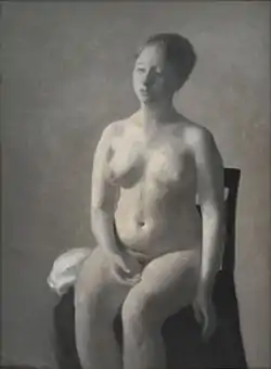 Vilhelm Hammershøi, Nøgen kvindelig model, 1889, Statens Museum for Kunst