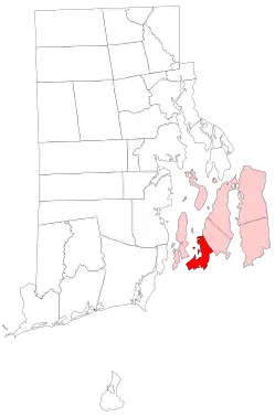 Newports beliggenhed i Rhode Island