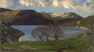 "Forår aften på jølstravatnet (lake)" 1900