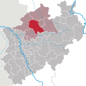 Lage des Kreis Coesfeld in Nordrhein-Westfalen (anklickbare Karte)