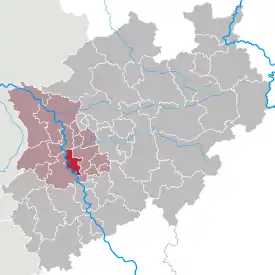 Lage des Düsseldorf in Nordrhein-Westfalen (anklickbare Karte)