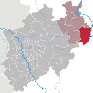 Lage des Kreis Höxter in Nordrhein-Westfalen (anklickbare Karte)