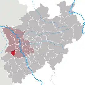 Lage des Mönchengladbach in Nordrhein-Westfalen (anklickbare Karte)