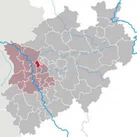 Lage des Oberhausen in Nordrhein-Westfalen (anklickbare Karte)