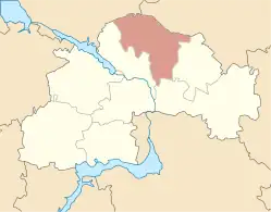 Novomoskovsk rajons beliggenhed i Dnipropetrovsk oblast.