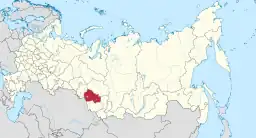 Novosibirsk oblasts placering i Rusland