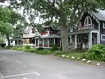 Hytter eller småhuse i en tidligere metodistlejr i Oak Bluffs, Massachusetts på øen Martha's Vineyard.