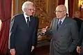 Sergio Mattarella med sin forgænger, Giorgio Napolitano