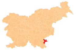 Metlikas placering i Slovenien