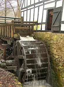 Overfaldshjulet ved Skovmøllen.