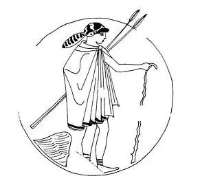 Vagt.Fra rødfigurs-keramik