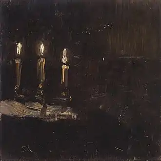 Studie af tændte lys i stager, 1896, Skagens Kunstmuseer