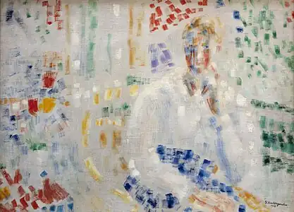 "Kvinde i interiør", 1916. Vrouw in een interieur (nederlandsk/hollandsk)Af Georges Vantongerloo (en)