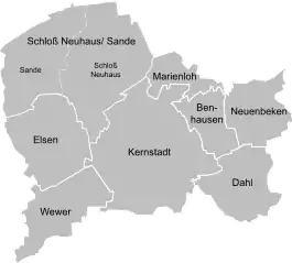 Paderborns  7 Stadtbezirke