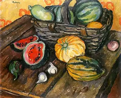 Józef Pankiewicz: Stilleben med vandmeloner (Martwa natura z kawonami), 1920, 'polsk kolorist'