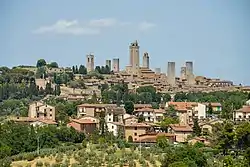 Beboelsestårne i San Gimignano i Italien.