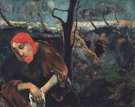 Paul Gauguin: Kristus på oliebjerget, 1889, 73 × 92 cm, Norton Museum of Art, West Palm Beach