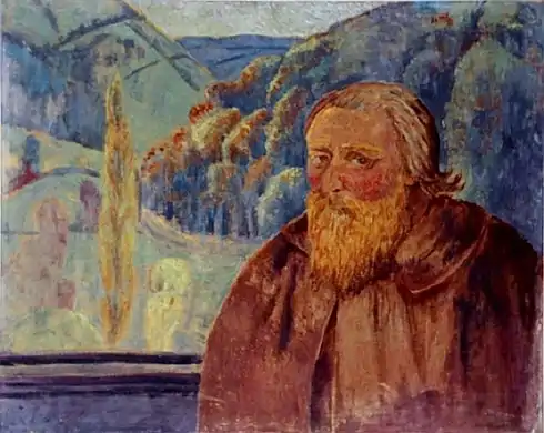 Selvportræt med skinnende skæg, 1907-08 (.. à la barbe rutilante)