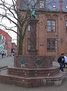 Rytterstatuen af Peder Bodilsen på Hjultorv i Næstved.