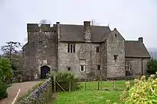 Penhow castle viewed from the parish church