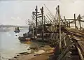 Heinrich Petersen-Angeln - Bådebro ved Flensborg fjord