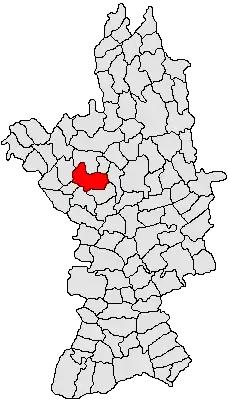 Kommunens beliggenhed i distriktet Olt