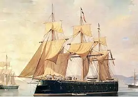 Søsterskibet Principe Amedeo malet i bugten ved Napoli.