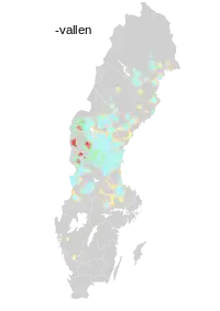 Stednavne med endelsen -vallen indikerer fæboddrift.