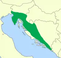 Udbredelse af Hulepadde langs den østlige Adriaterhavskyst