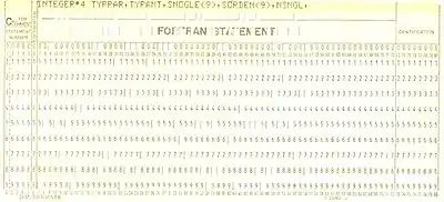 Hulkort med Fortran kode