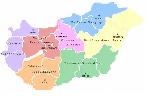 Oversigt over Ungarns regioner