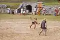Retiarius against secutur, reenactment in Carnuntum