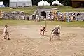 Retiarius against secutur, reenactment in Carnuntum