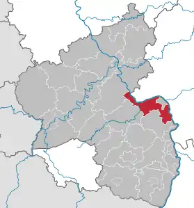 Lage des Landkreis Mainz-Bingen in Rheinland-Pfalz (anklickbare Karte)