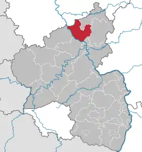 Lage des Landkreis Neuwied in Rheinland-Pfalz (anklickbare Karte)