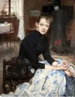 Konstnärens hustru. Helena Maria Klemming, †1889. Berghs første hustru